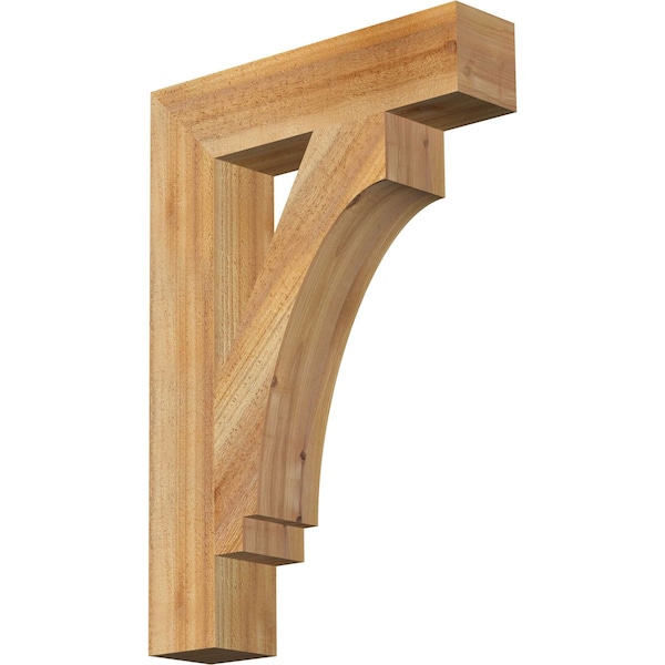 Ekena Millwork Imperial Block Rough Sawn Bracket, Western Red Cedar, 4"W x 18"D x 26"H BKT04X18X26IMP05RWR - main
